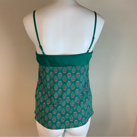 Banana Republic Factory Green Print Spaghetti Strap Casual Top- XS - Picture 4 of 10